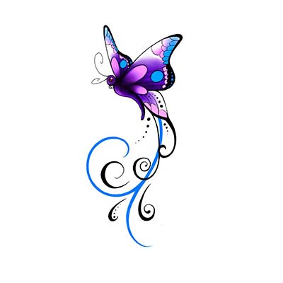 Butterfly Design Water Transfer Temporary Tattoo(fake Tattoo) Stickers NO.11067